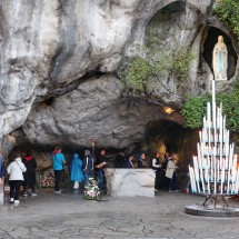 Grotte de Massabielle where Saint Bernadette had her Marian apparition - Pilgrims believe that the water of its source heals diseases - Countless purported miracle cures have been documented there